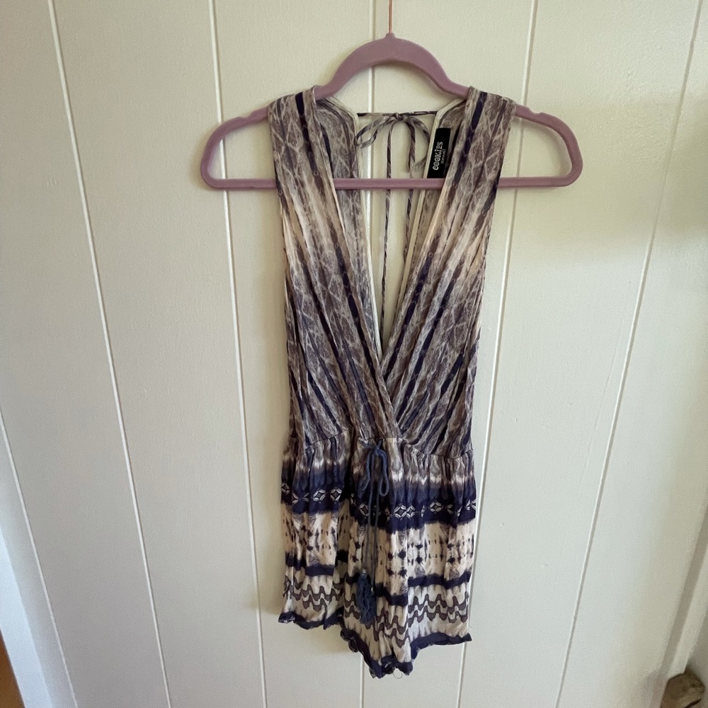 Cookies Navy/Purple Romper size medium.
